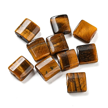 Natural Tiger Eye Beads, Square, 10x9.5~10x4.5~5mm, Hole: 1.8mm