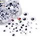 743 pièces boutons yeux écarquillés en plastique noir et blanc(KY-YW0001-12)-4
