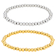 4Pcs 2 Colors 201 Stainless Steel Round Beaded Stretch Bracelets Set for Men Women(BJEW-BC0001-15A)-1