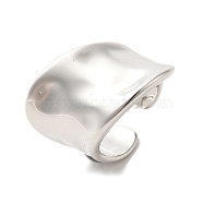 Brass Open Cuff Rings, Wide Band Rings, Platinum, US Size 7 1/4(17.5mm)(X-RJEW-P098-22P)