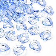 Transparent Acrylic Linking Rings, Quick Link Connectors, for Cable Chains Making, Twisted Oval, Cornflower Blue, 19x16.5x2.5mm, Inner Diameter: 7x11mm, about 1060pcs/500g(MACR-S373-99-B05)