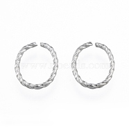 304 Stainless Steel Jump Rings, Open Jump Rings, Twisted, Oval, Stainless Steel Color, 12x10x1mm, 18 Gauge, Inner Diameter: 7.5x10mm(STAS-N092-164)