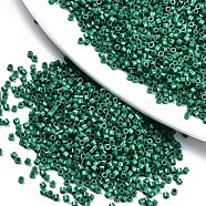 11/0 Grade A Baking Paint Glass Seed Beads, Cylinder, Uniform Seed Bead Size, Opaque Colours Luster, Teal, about 1.5x1mm, Hole: 0.5mm, about 20000pcs/bag(SEED-S030-1039)