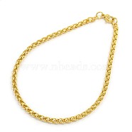 304 Stainless Steel Wheat Chain Bracelet Making, Golden, 7-7/8 inch(200mm), 3mm(STAS-A028-B006G)