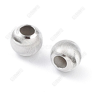 925 Sterling Silver Beads, Textured, Rondelle, Silver, 4x3mm, Hole: 1.6mm(STER-K173-01A-S)