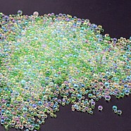 AB Color Plated 3D Nail Art Glass Mini Ball Beads, Tiny Caviar Nail Beads, DIY Nails Art Round Decorations, Pale Green, 0.4~3mm, 720~1000pcs/bag(MRMJ-WH0064-40H)