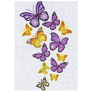 DIY Diamond Painting Kit, Including Resin Rhinestones Bag, Diamond Sticky Pen, Tray Plate and Glue Clay, Butterfly, 400x300mm(PW-WG92224-06)