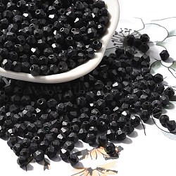 Baking Paint Glass Seed Beads, Bicone, Black, 4.5x4mm, Hole: 1.1mm, about 6428pcs/pound(SEED-A032-02A-12)