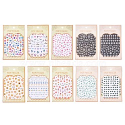 Flower and Butterfly Pattern Self Adhesive Nail Art Stickers, DIY Nail Art Decoration, Mixed Color, 104x80x0.2mm(AJEW-WH0109-82-M)