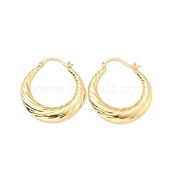 Rack Plating Brass Croissant Hoop Jewelry for Women, Cadmium Free & Lead Free, Real 18K Gold Plated, 38.5x35x5mm, Pin: 0.6x1mm(EJEW-G288-33C-G)
