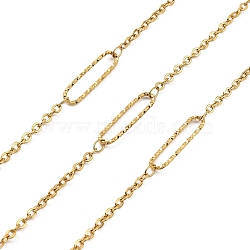 Ion Plating(IP) Handmade 304 Stainless Steel Oval Link Chains, Soldered, with Spool, Golden, 20x5x1mm, about 16.40 Feet(5m)/Roll(CHS-G025-03G)