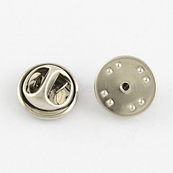 Stainless Steel Badge Lapel Pin Back Butterfly Clutches, Tie Tack Pin, Brooch Findings, Stainless Steel Color, 11.5x5mm, Hole: 1mm(X-STAS-Q172-01)