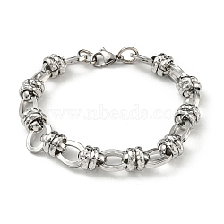 Handmade 201 Stainless Steel Link Bracelets, Stainless Steel Color, 8-5/8 inch(22cm)(STAS-Z056-13P)