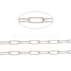 Tarnish Resistant 304 Stainless Steel Paperclip Chains, Soldered, with Spool, Stainless Steel Color, 10x3.5x0.8mm, about 32.8 Feet(10m)/roll(CHS-F010-01E-P)