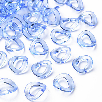 Transparent Acrylic Linking Rings, Quick Link Connectors, for Cable Chains Making, Twisted Oval, Cornflower Blue, 19x16.5x2.5mm, Inner Diameter: 7x11mm, about 1060pcs/500g