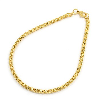 304 Stainless Steel Wheat Chain Bracelet Making, Golden, 7-7/8 inch(200mm), 3mm