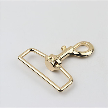 Zinc Alloy Handbag Purse Belt Clasp Clip, Snap Hook Lobster Clasps Buckles, Light Gold, 7x0.4cm, Inner Diameter: 5.1x2cm