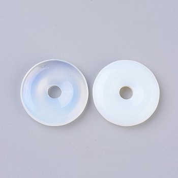 Opalite Pendants, Donut/Pi Disc, Donut Width: 12~12.5mm, 30~31x6~7mm, Hole: 6mm