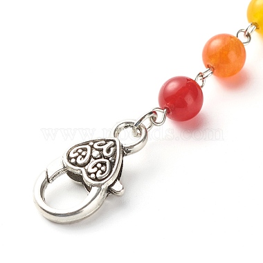Natural & Dyed Malaysia Jade Bead and Tibetan Style Alloy Big Pendants and Lobster Claw Clasps(HJEW-JM00549)-3