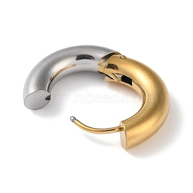 Two Tone 304 Stainless Steel Huggie Hoop Earrings(EJEW-P250-01E)-2