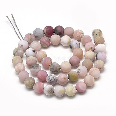 Natural Pink Opal Beads Strands(G-R446-12mm-38)-2