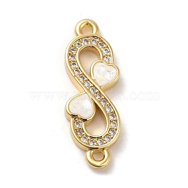 Rack Plating Brass Micro Pave Clear Cubic Zirconia Connector Charms(KK-D088-42G)-2