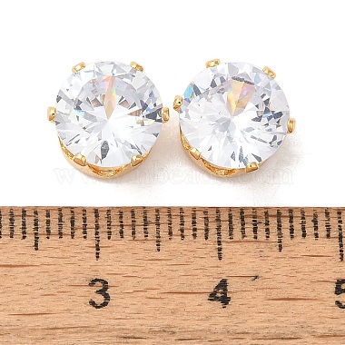 Brass Clear Cubic Zirconia Cabochons(STAS-M294-30A)-3