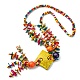 Colorful Dyed Natural Coconut Beaded Bib Necklaces(NJEW-A007-03A)-1