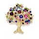 Colorful Christmas Tree Rhinestone Brooch(JEWB-A004-11G)-1