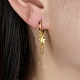 925 Sterling Silver Star & Chains Tassel Dangle Hoop Earrings for Women(EJEW-F317-21G)-2