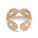 Ion Plating(IP) 304 Stainless Steel Hollow Out Oval Cuff Rings for Women(RJEW-G285-60G)-3