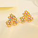 Luxurious Brass Pave Clear Cubic Zirconia Flower Stud Earrings(AI0449)-2