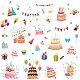 8 Sheets 8 Styles Birthday Cake PVC Waterproof Wall Stickers(DIY-WH0345-082)-1