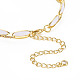 Brass Micro Pave Cubic Zirconia Link Chain Bracelet for Women(BJEW-T020-05G-08)-3
