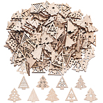 4Sets Wood Pendant Decorations, for Christmas Tree Hanging Ornaments, Christmas Tree, 2.5~2.65x2.1~2.5x0.25cm(WOOD-SC0001-90A)