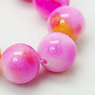 Jade Beads Strands, Natural White Jade, Dyed, Round, Colorful, 6mm, Hole: 1mm, about 69pcs/strand, 15.7 inch(G-D264-6mm-XH09)