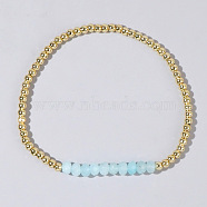 Colorful Mixed Brass Synthetic Gemstone Bead Copper Bracelet Women's Fashion Jewelry Wholesale(RJ2833-3)