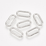304 Stainless Steel Linking Rings, Oval, Stainless Steel Color, 12~12.5x5.5x1mm, Hole: 9.5x3mm(X-STAS-S079-83A)