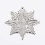 304 Stainless Steel Pendants, Star, Stainless Steel Color, 26.5x26.5x0.8mm, Hole: 1.2mm(STAS-G172-34P)