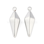 Non-Tarnish 304 Stainless Steel Pendants, Triangular Cone Charm, Stainless Steel Color, 17x6x4mm, Hole: 1.5mm(STAS-L022-406P)