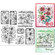 PVC Plastic Stamps, for DIY Scrapbooking, Photo Album Decorative, Cards Making, Stamp Sheets, Film Frame, May Lily, 15x15cm(DIY-WH0372-0058)