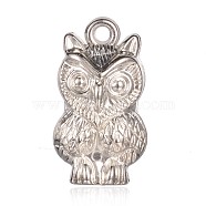 Halloween Owl CCB Plastic Pendants, Platinum, 32x18x14mm, Hole: 3mm(CCB-J028-17P)