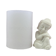 Buddha Statue Display Silicone Molds, Resin Casting Molds, White, 52x48x68mm, Inner Diameter: 38.5x30.5mm(DIY-Q027-01A)
