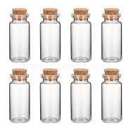 Glass Jar Bead Containers, Corked Bottles, Clear, 22x50mm, Capactiy: about 10ml(0.34 fl. oz)(CON-Q005)