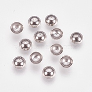 Apetalous 201 Stainless Steel Bead Caps, Stainless Steel Color, 5x2mm, Hole: 0.8mm(STAS-L205-13F)
