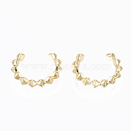 Brass Cuff Earrings, Nickel Free, Real 18K Gold Plated, 13x2.5mm, Inner Diameter: 8.5mm(X-KK-S356-154G-NF)