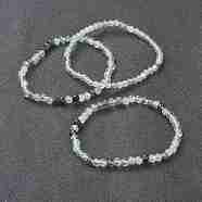 Natural Fluorite Beaded Stretch Bracelets, Round, Beads: 4~5mm, Inner Diameter: 2-1/4 inch(5.65cm)(BJEW-D446-A-38)