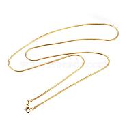 304 Stainless Steel Necklaces, with Lobster Clasps, Snake Chain Necklaces, Golden, 29.9 inch(74.4cm), 2mm(NJEW-D281-03)
