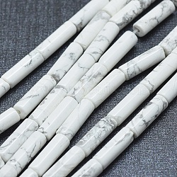 Natural Howlite Beads Strands, Column, 11~15x3.5~4.5mm, Hole: 1~1.2mm, about 28~30pcs/strand, 15.1~15.9 inch(38.5~40.5cm)(G-F631-D18)