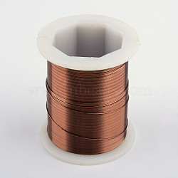 Round Copper Jewelry Wire, Saddle Brown, 28 Gauge, 0.3mm, about 9 Feet(3 yards)/roll, 12 rolls/box(CWIR-R002-0.3mm-06)